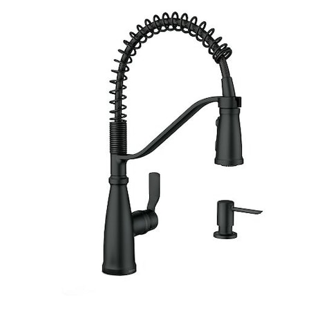 Moen Nolia Spot Resist Stainless One-Handle High Arc Pulldown Kitchen Faucet Matte Black 87886BL